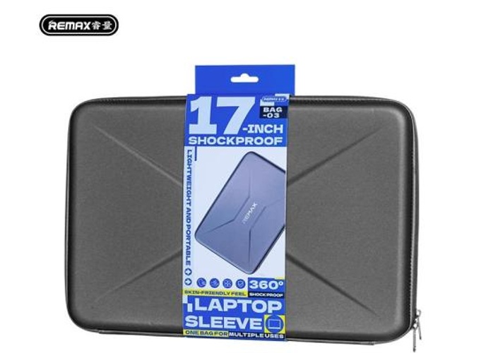 REMAX BAG-03 17-inch shockproof computer storage bag For Apple MacBook pro 16 and Laptops - Black product thumbnail 2