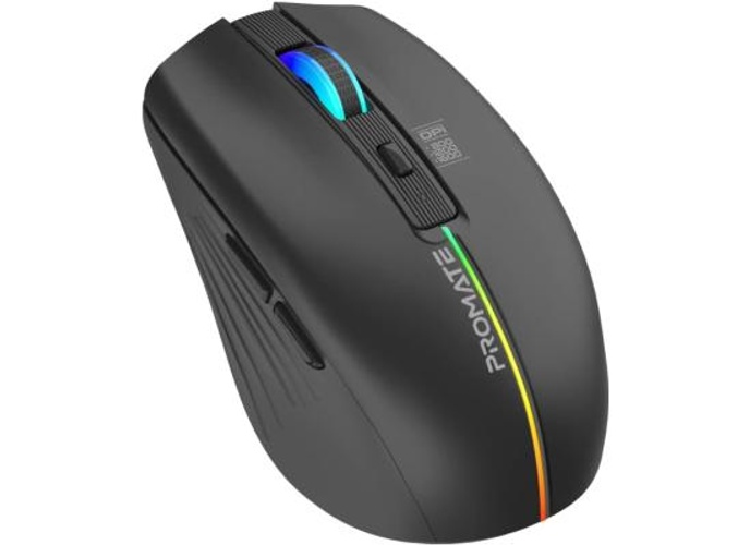 Promate KITT Wireless Mouse 500mAh Rechargeable LED Backlit Mice w/ 6 Functional Buttons RGB Modes - Black product thumbnail 2