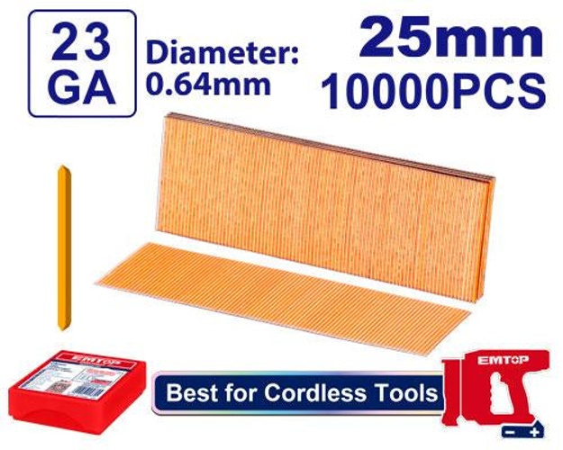 EMTOP ENAL06825 – 18 Gauge Brad Nails, 25mm