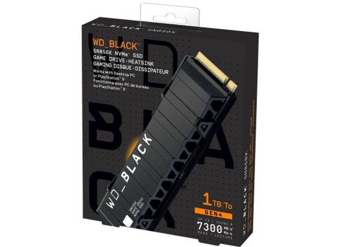 WD BLACK 1TB SN850X NVMe Gaming SSD w/ Heatsink Works with Playstation 5, Gen4 PCIe Up to 7,300 MB/s product thumbnail 2