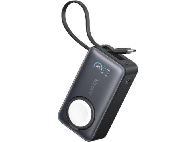 Anker MagGo Power Bank for Apple Watch, Officially Certified 10,000mAh Compact Battery Pack with Built-in USB-C Cable, 35W Max, for iPhone 15 Series, Samsung, iPad, AirPods, and More - Black product thumbnail 2