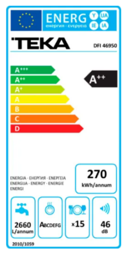 Teka Fully integrated bulit-in Dishwasher A++, 9Programes, White product thumbnail 4