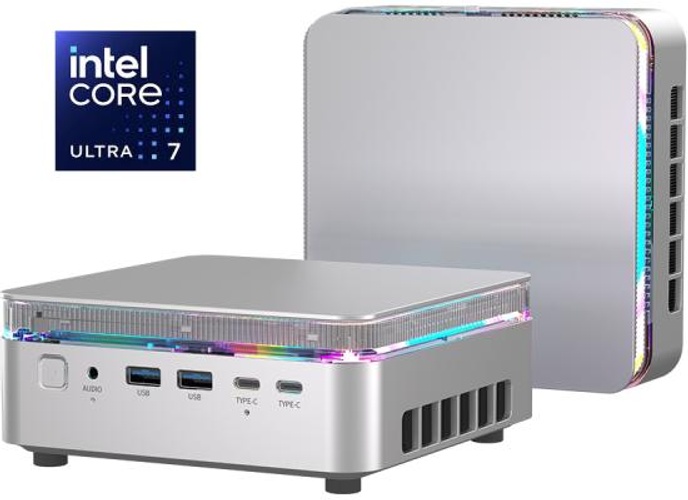 ACEMAGIC F3M (2025) Mini AI PC Barebone Intel Core Ultra 7 155H 16-Cores High-Performance Processor w/ Supporting up to 3 Displays & 2 Lan , Silver product thumbnail 2