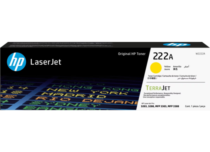 Hp 222a Yellow Original Laserjet Toner Cartridge (W2222a) Compatible With Hp Laserjet Pro 3203, 3288, 3303, 3388 Printers product thumbnail 2