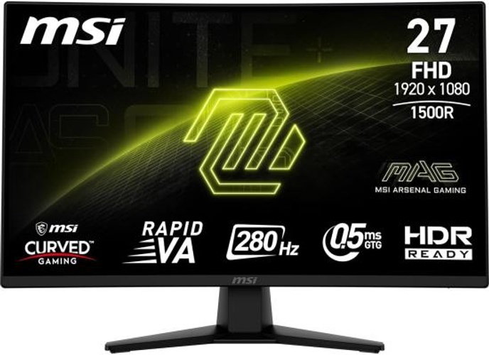 MSI MAG 274CXF 27" Curved 1500R 280Hz 0.5ms HDR Ready 102% sRGB 1.07 Billion Color Adaptive-Sync Support 120Hz For PS5 & XBox product thumbnail 2