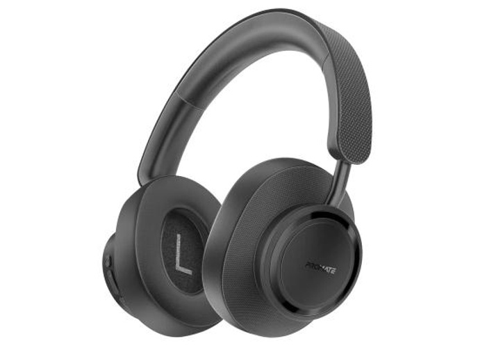 Promate Serene High-Definition Hybrid ANC Headphones with 360° Spatial Audio up to 40 Hour Playtime - Black product thumbnail 2