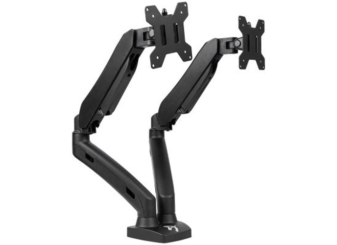 Arozzi Alzare Dual Gas Lift Monitor Arm 360° Screen Rotation Cable Management - Black product thumbnail 2