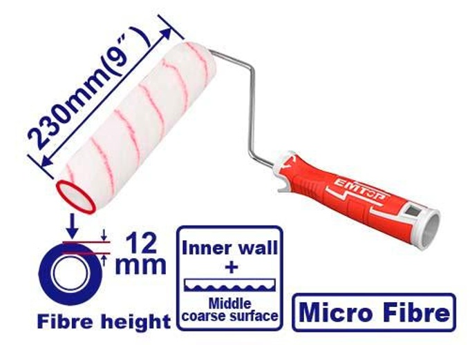 EMTOP ECBH042301 23cm Microfiber Paint Roller