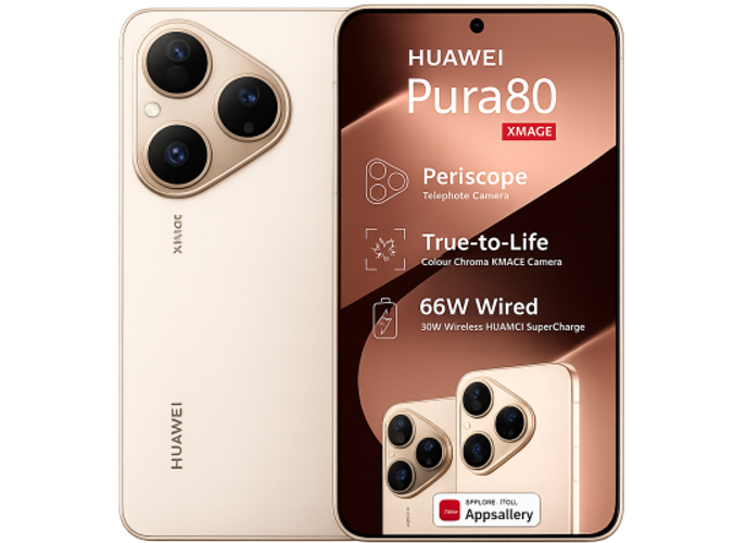 HUAWEI Pura 80 – 120Hz LTPO OLED Display, 50MP OIS Triple Camera, 12GB RAM, 256GB Storage, 5170mAh Battery , Frosted Gold product thumbnail 2