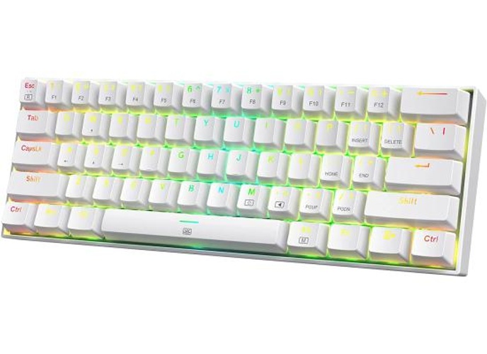 Redragon K630 Dragonborn 60% Wired RGB Gaming Keyboard, 61 Keys Compact Mechanical Keyboard with Linear Red Switch, Pro Driver Support, White product thumbnail 2