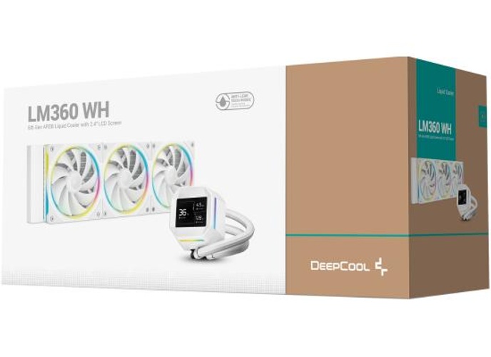 DeepCool LM360 ARGB Liquid Cooler 360mm 2.4" IPS Display Full Customized Supports MP4 Gen 6 Water Pump 3400RPM Anti-Leak For AMD & Intel - White product thumbnail 2
