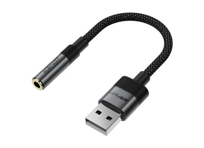 Acefast J13 Audio Adapter - Usb Male To Jack 3.5mm Female, Plug & Play, High-Fidelity Sound, No Delay, 15cm - Black product thumbnail 2