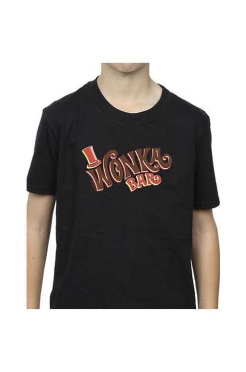 Willy Wonka Boys Bar Logo T-Shirt - Black product thumbnail 3