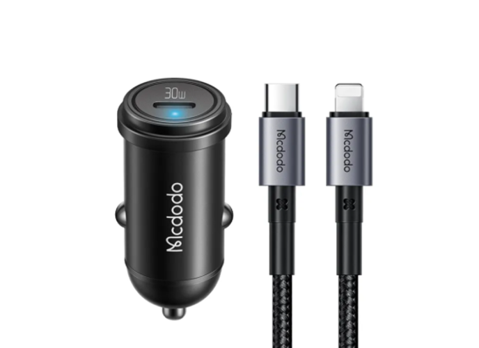 Mcdodo CC-7492 30W 1C PD Fast Car Charger+ 36W C to Lighting Cable 1.2m - Black product thumbnail 2