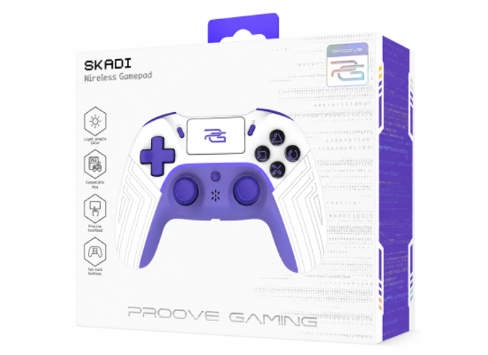 Proove Gaming Skadi Wireless Gamepad Compatible To PlayStation 4, PC, Android - White/Purple product thumbnail 2