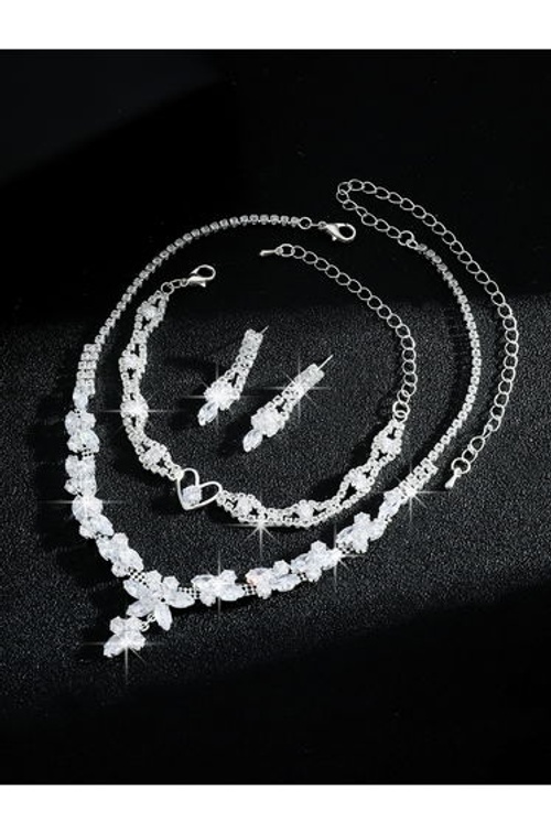 3-Piece Embellished Necklace, Bracelet And Earrings Jewelry Set product thumbnail 3