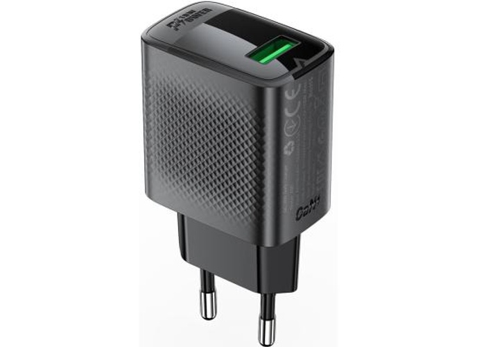 ACEFAST A90 GaN Wall Charger QC 18W Single USB-A Power Adapter - EU Plug - Black product thumbnail 2