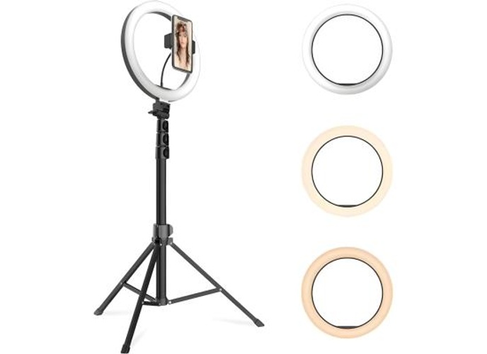 Jmary FM-536A 26cm LED Ring Light Kit with 170cm Tripod, 3 Light Modes, USB Powered, 1/4" Mount, Phone Holder, Remote for Makeup, Streaming, Photography product thumbnail 2
