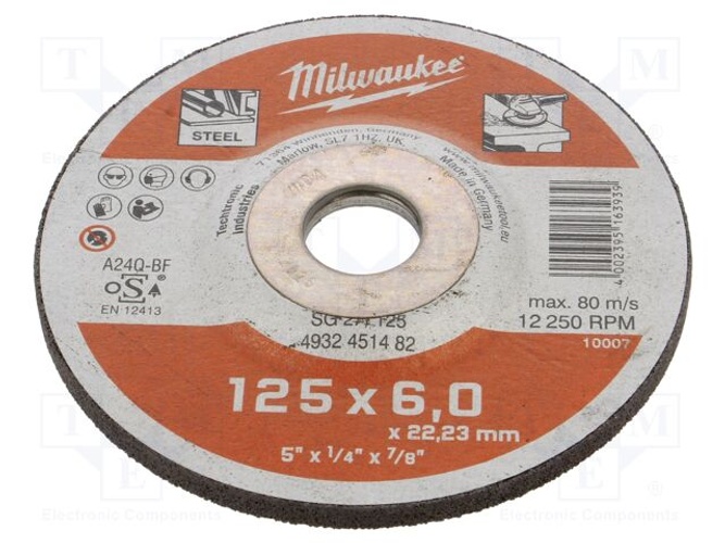 دسك جلخ حديد 5 انش Milwaukee Contractor Series SG 27 / 125 × 6 × 22 مم product thumbnail 2