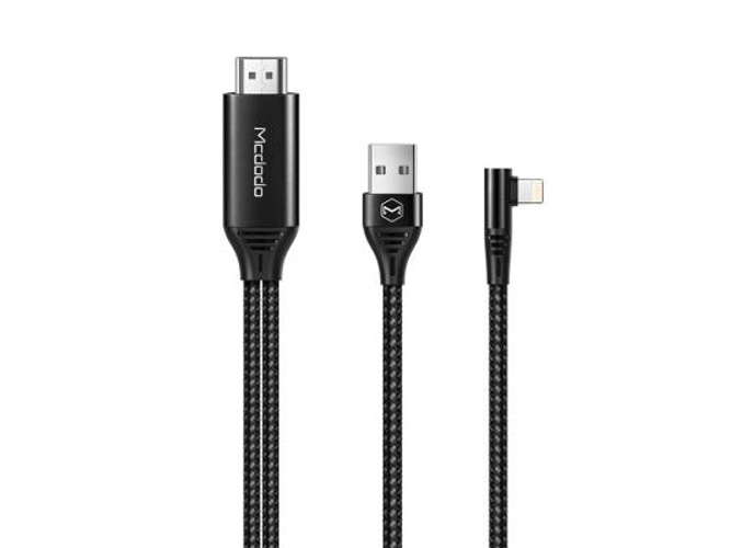 Mcdodo CA-6400 Lightning to HDMI 4K with USB Port HD Adapter TV Cable 2M 90 Degree for iPhone iPad product thumbnail 2