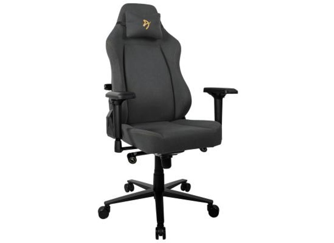 Arozzi Primo Premium Woven Fabric Gaming/Office Chair Built in Lumbar Support Chair - Black w/ Gold Logo product thumbnail 2