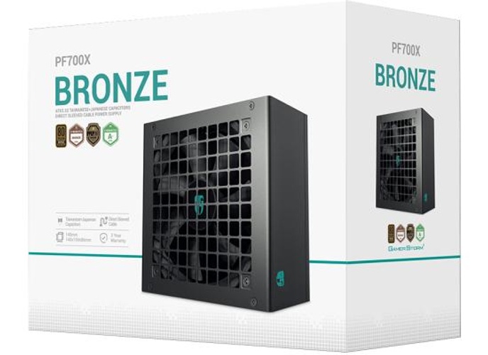 Deepcool GamerStorm PF700X 80 PLUS Bronze 700w Non-Modular ATX12V Long-Life 120mm Fan Sleeved Cables Premium Electrolytic Capacitors- Black product thumbnail 2