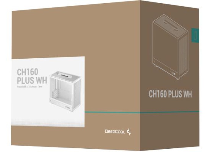 DeepCool CH160 PLUS Micro-ATX Computer Case, Up to 240mm Radiator & 4x Fan Support, ABS + SPCC + Tempered Glass Materials, White product thumbnail 2