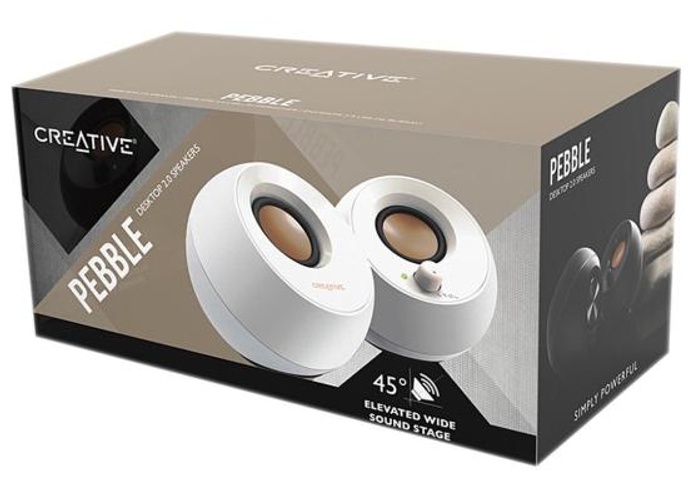 Creative Pebble 2.0 USB Powered Desktop Speakers - White product thumbnail 2