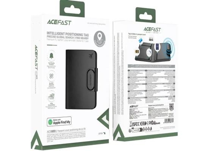 ACEFAST S6 Passport Cover Positioning Device Works with Apple Find My - Black product thumbnail 2