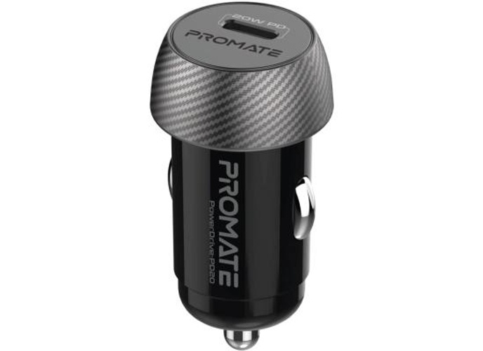 Promate PowerDrive-PD20 Super-Fast USB-C Car Charger Adapter 20W USB-C Power Delivery - Black product thumbnail 2