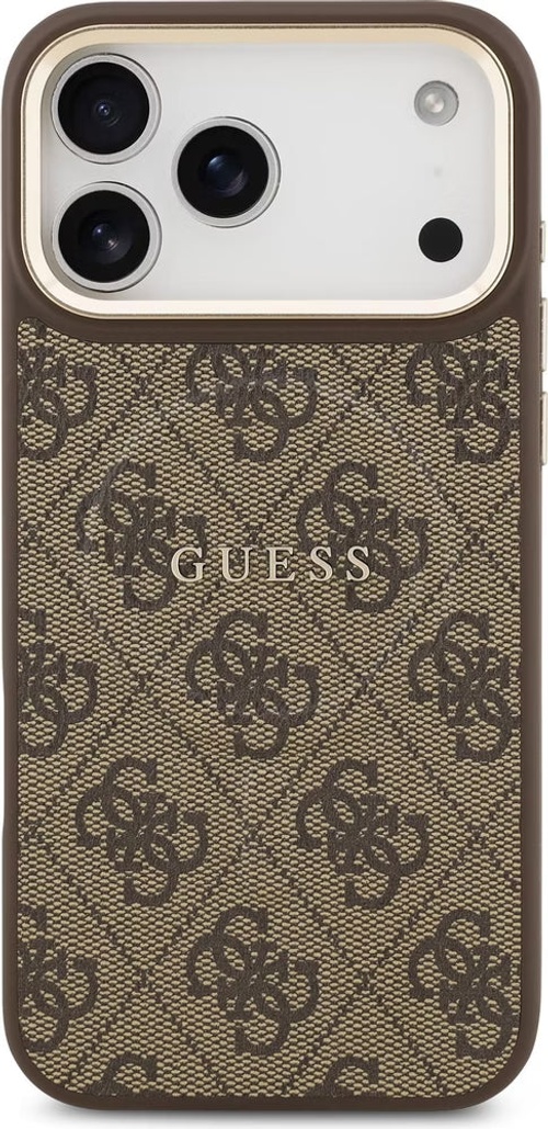 كفر جيس (Guess) مونوغرام سافيانو ماج سيف مع شعار 4G معدني للايفون 16 برو ماكس وسلسلة آيفون 17 - بني product thumbnail 3