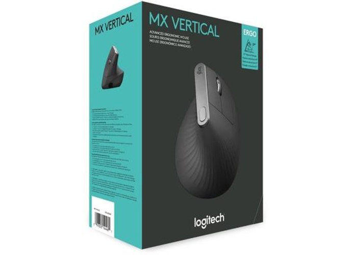 Logitech NEW MX Vertical Wireless Mouse Advanced Ergonomic Design Reduces Muscle Strain Rechargeable - Graphite Color product thumbnail 2