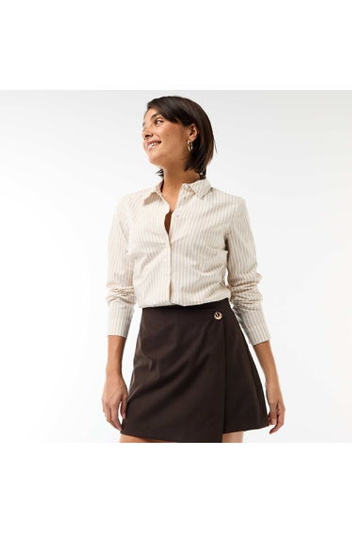 Fitted shirt with cutaway collar BEIGE product thumbnail 3