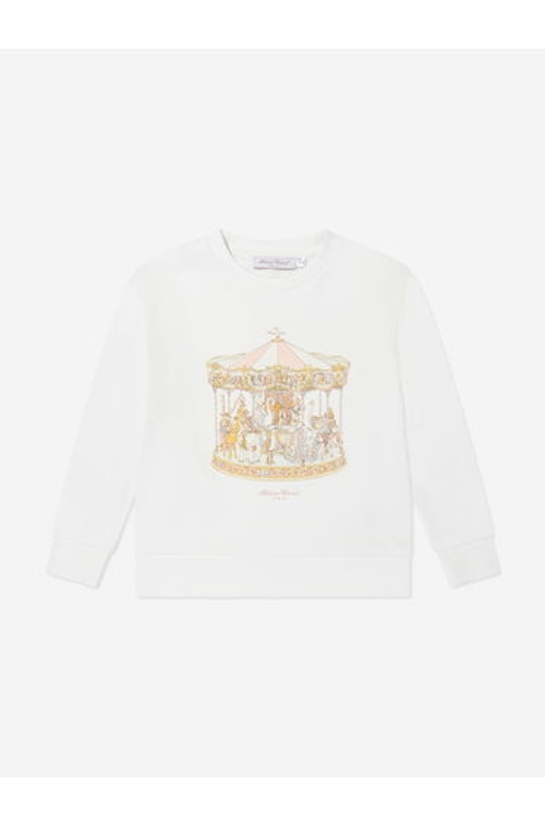 Girls Carousel Sweatshirt in Ivory