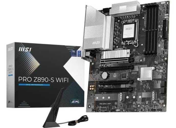 MSI Pro Z890-S WiFi LGA 1851 ATX Motherboard, Intel Z890 Chipset, 4x DDR5 UDIMM Slots, Up to 256GB Max Memory, 4x PCIe x16 Slots, 3x M.2 Slots, WiFi & BT Connectivity product thumbnail 2
