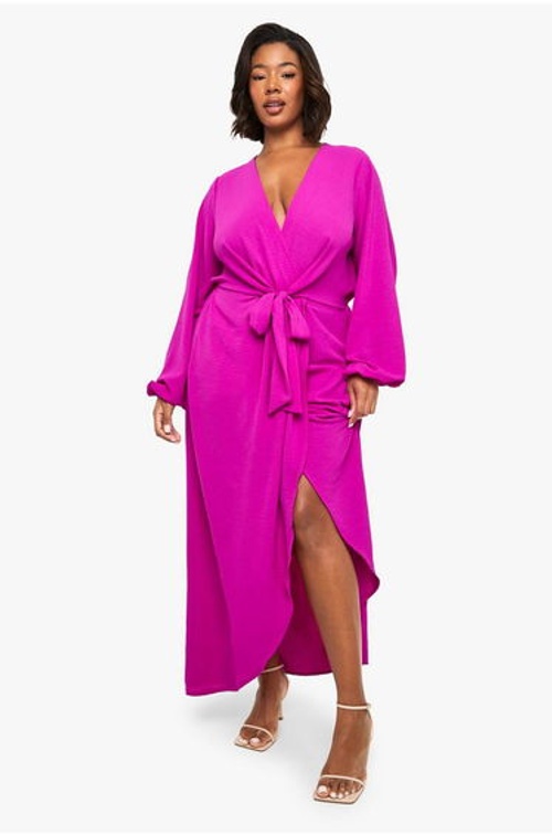 Plus Textured Tie Detail Maxi Dress product thumbnail 3