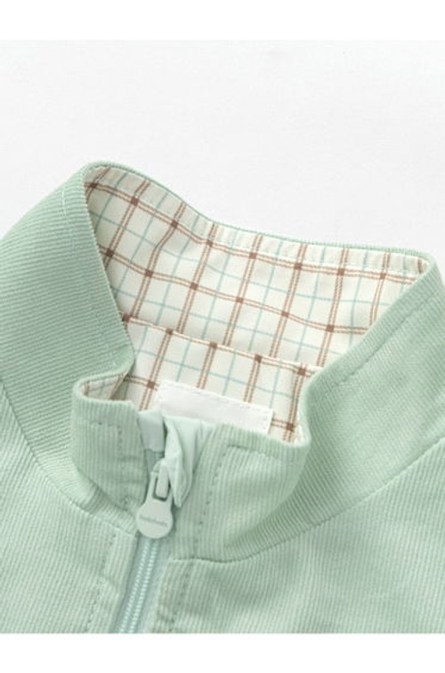 Boys' Solid Zip-Up Jacket With Corduroy Detail product thumbnail 3
