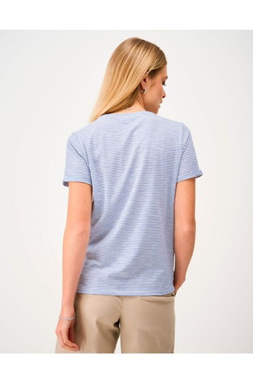 Perfect Stripe Crew Slub Tee White Nautical Blue product thumbnail 2