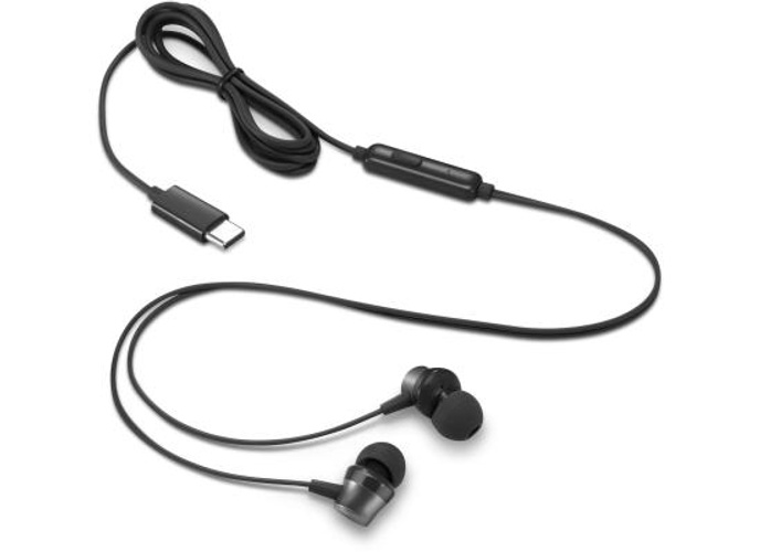 Lenovo In-Ear USB-C Headphone Wired Stereo Mini-Phone w/ 9mm Speaker Divers & Enterprise-Grade Mic - Black product thumbnail 2