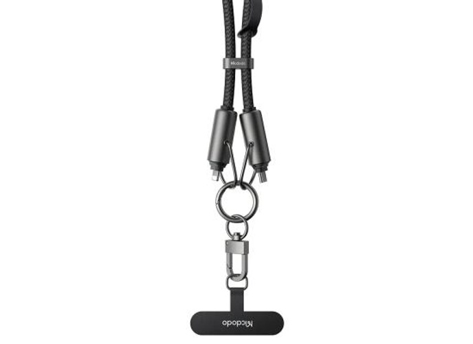 Mcdodo CA-6820 USB-C to Lightning Cable, PD 36W Rapid Charging, iPhone Cable, High Speed Data Transfer, Mobile Strap, Shoulder Strap/Neck Strap, Type-C lightning Cable, Multi-Cable 1.2M- Black product thumbnail 2