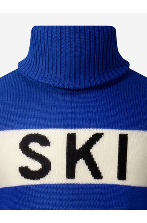 Perfect Moment Kids Ski Merino Wool Turtleneck Jumper in Blue product thumbnail 4