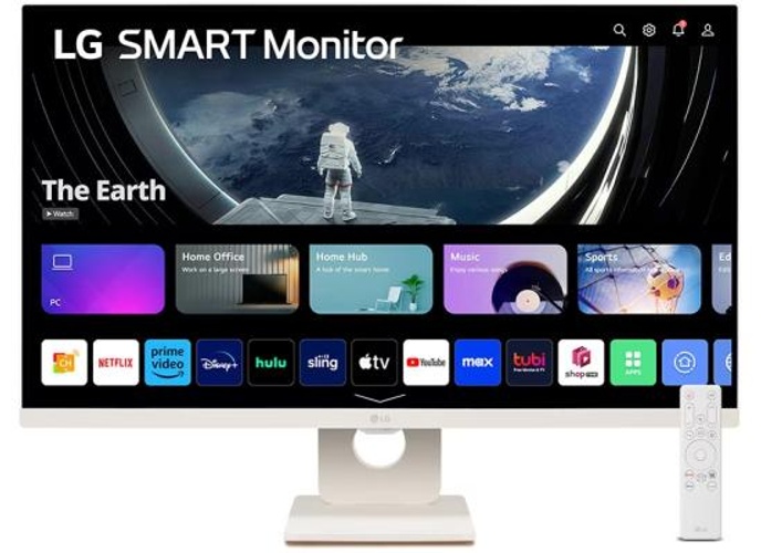 LG 25SR50F (2023) 25" Smart IPS Full HD webOS 23 HDR10 Airplay 2 Screen Share Bluetooth 5Wx2 Stereo SpeakerTilt Stand HDMI & USB - White product thumbnail 2