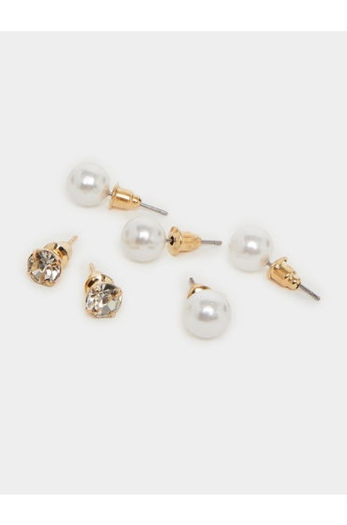 Pack of 6 - Gold Tone Embellished Earrings product thumbnail 3