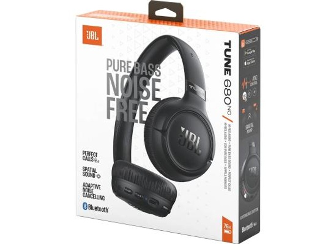 JBL Tune 680 NC Wireless On-Ear Bluetooth Headphones with Adaptive Noise-Cancelling Technology, Smart Ambient, 76-Hour Battery Life and Google Fast Pair/Microsoft Swift Pair, Black product thumbnail 2