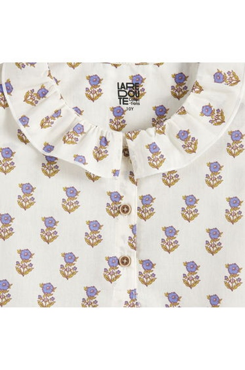 Cotton Short Pyjamas with Indian Flowers Print product thumbnail 2