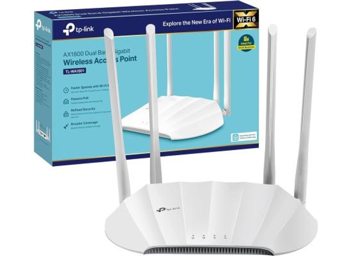 TP-Link TL-WA1801 AX1800 Dual Band Gigabit Wi-Fi 6 Access Point Desktop Wi-Fi Bridge HE80 & Beamforming Supports Multi-SSID/Client/Range Extender Mode 4 Fixed Antennas Passive PoE product thumbnail 2