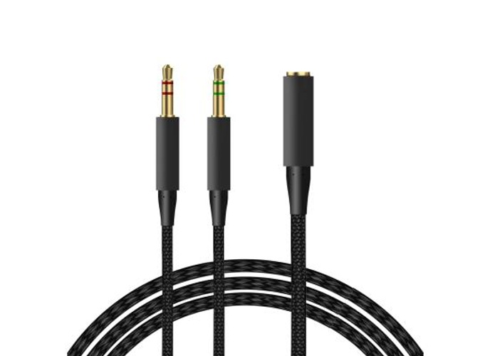 HyperX Headphone Splitter 2 in 1 Y Splitter Replacement Audio Extension Cable 2M Compatible With Stereo Headset using 3.5mm Plug product thumbnail 2
