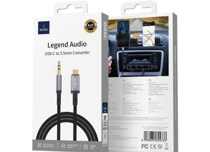 WIWU Wi-C048T Legend Audio Series Type-C to 3.5mm Aux 1.5M Cable - Black product thumbnail 2