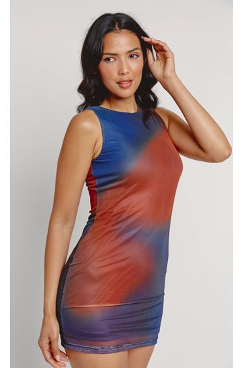 Blur Print Mini Tank Dress product thumbnail 2