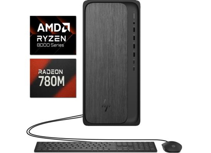 HP OmniDesk M02-0234m PC Gaming Desktop AMD Ryzen 7 8700G 8-Cores w/ AMD Radeon™ 780M Graphics & Windows 11 Home - Black product thumbnail 2